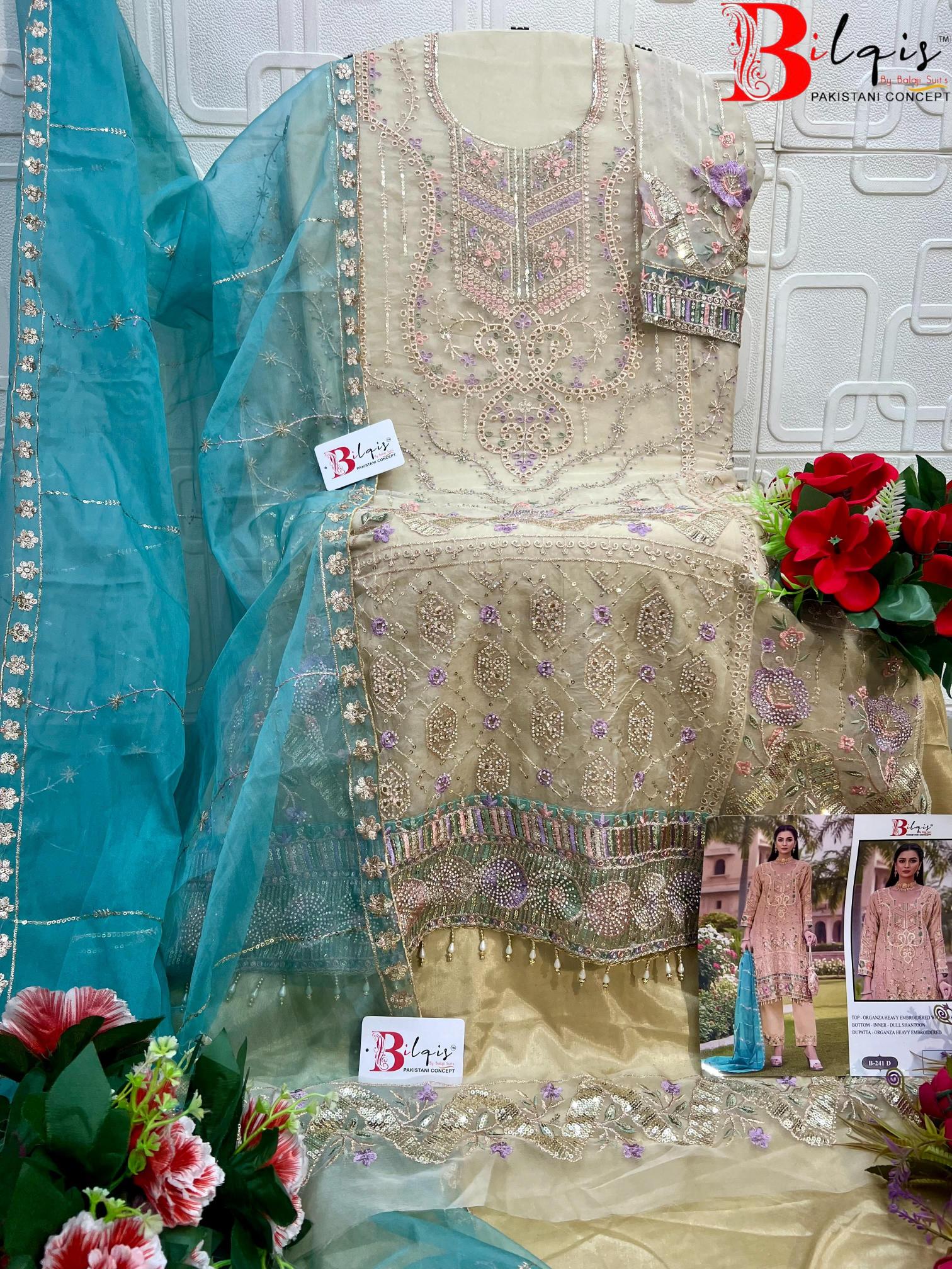 Bilqis B 241 catalog pakistani copy suits
