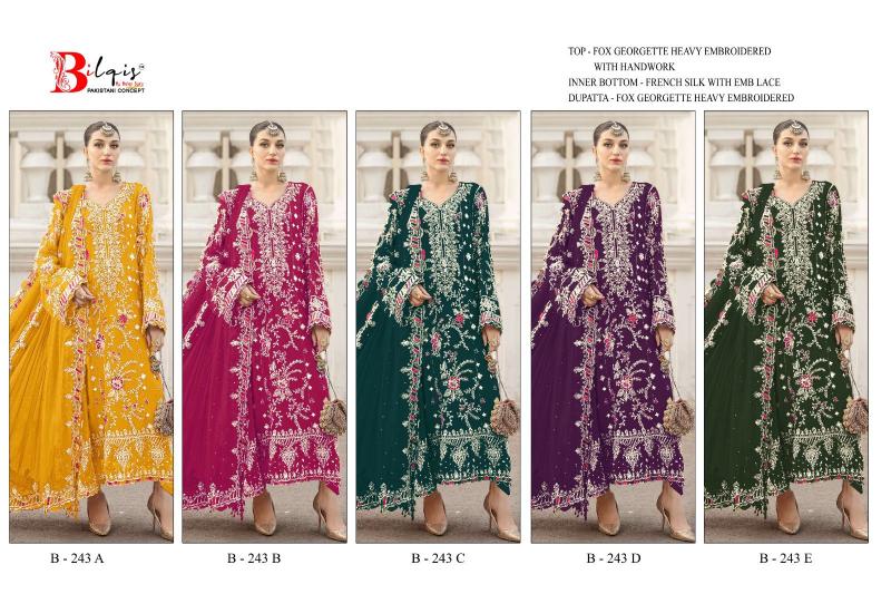Bilqis B 243 catalog pakistani copy suits