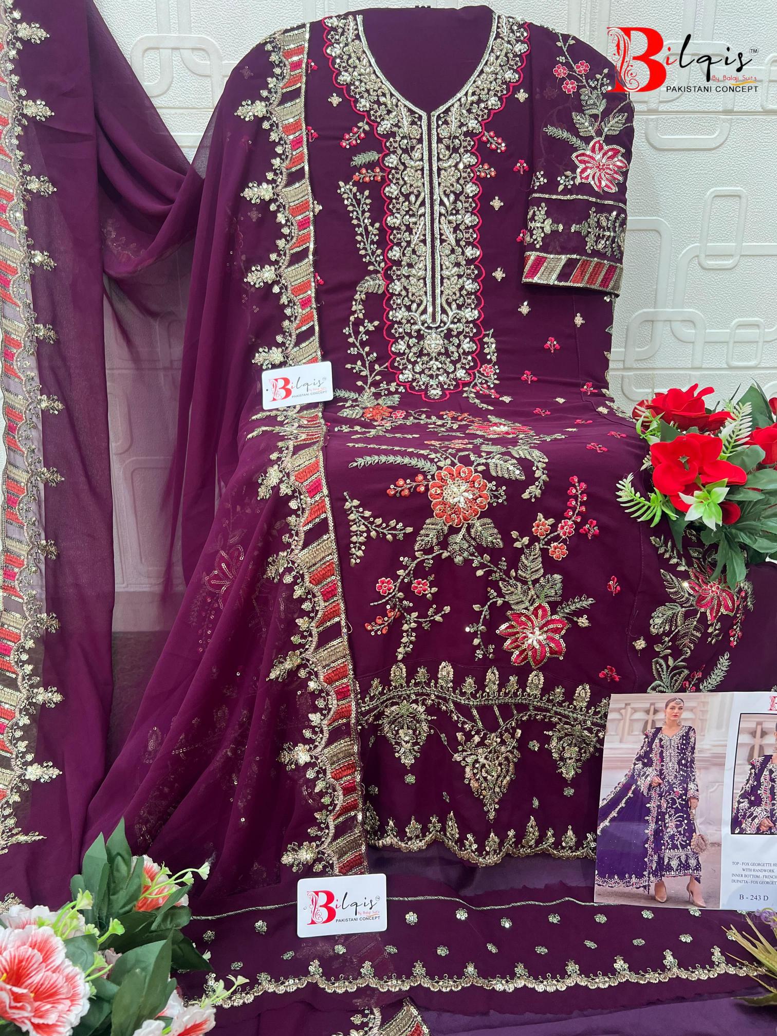 Bilqis B 243 catalog pakistani copy suits