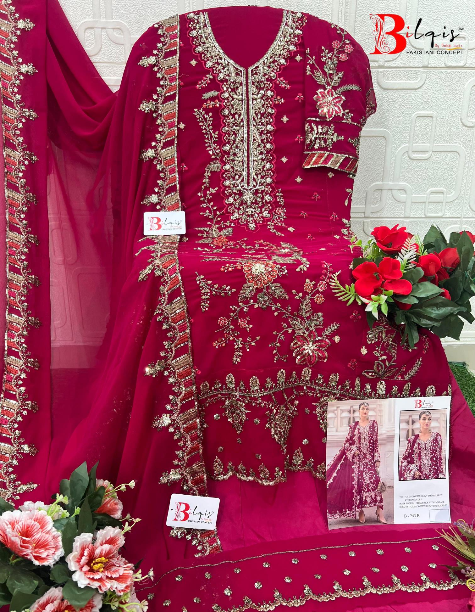 Bilqis B 243 catalog pakistani copy suits