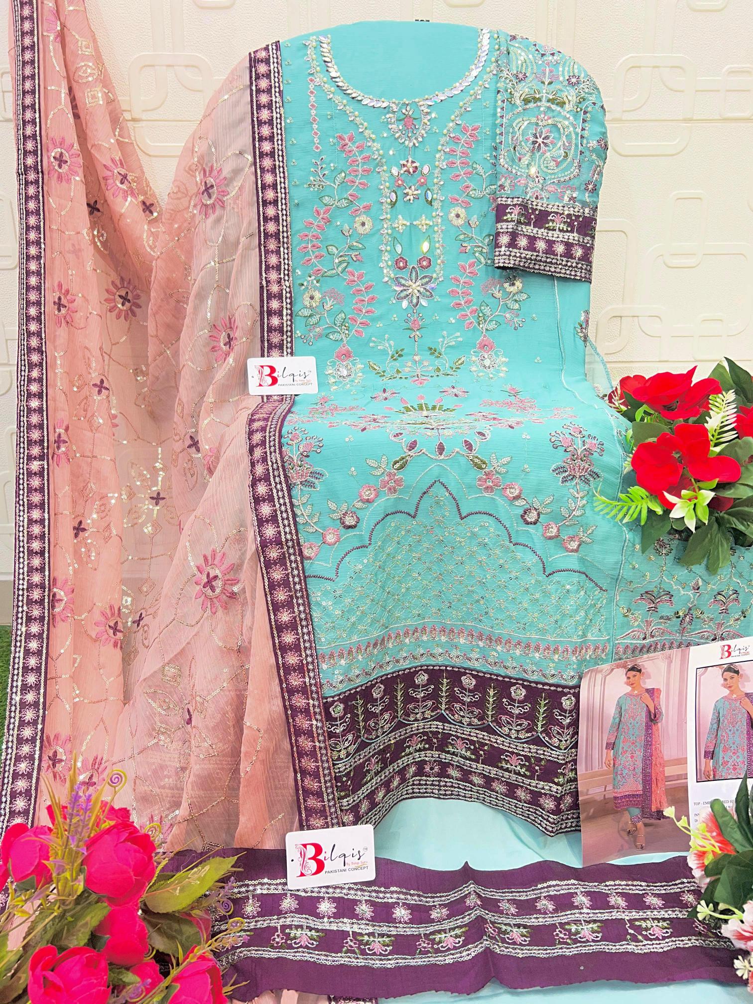 Bilqis B 244 catalog pakistani copy suits