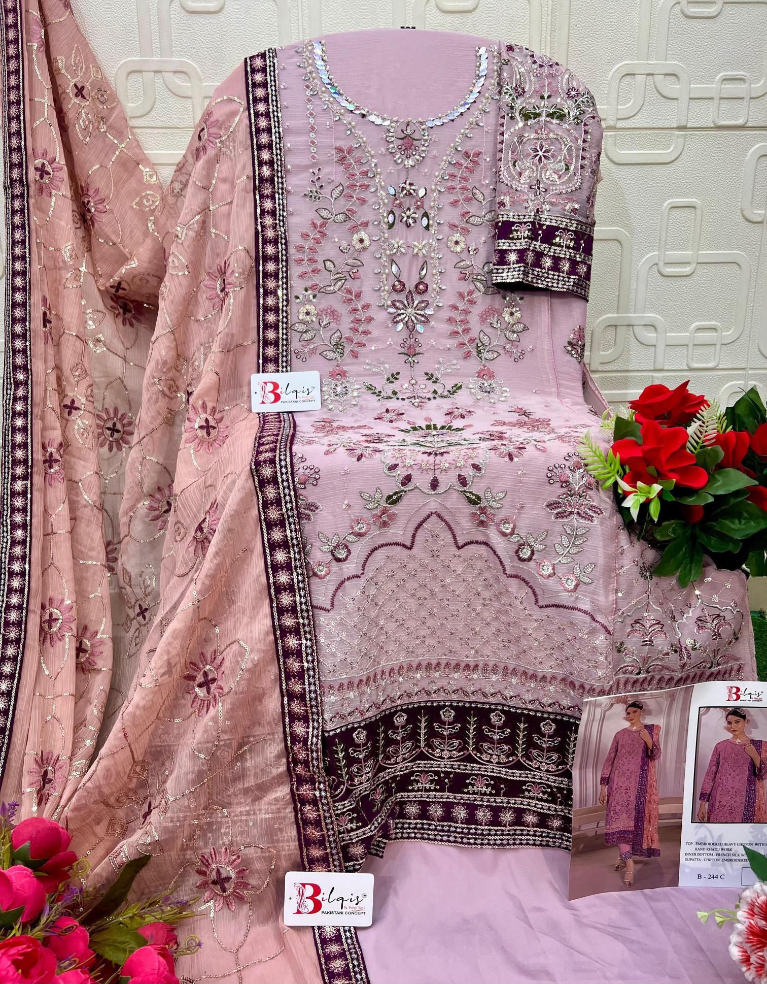 Bilqis B 244 catalog pakistani copy suits