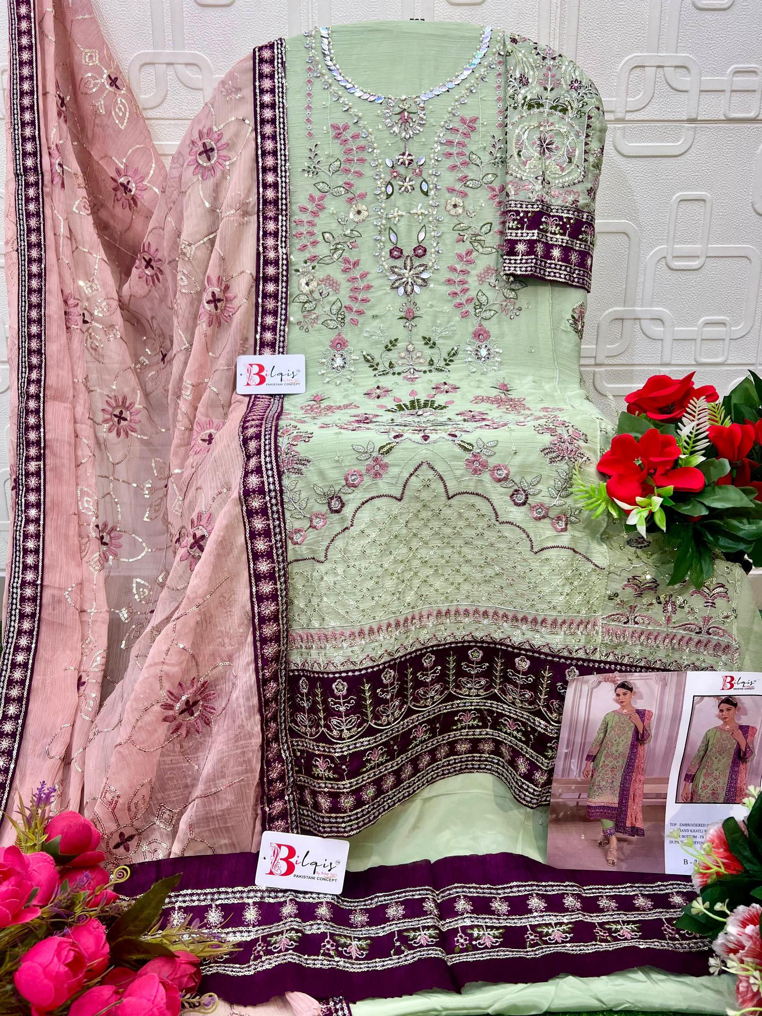 Bilqis B 244 catalog pakistani copy suits