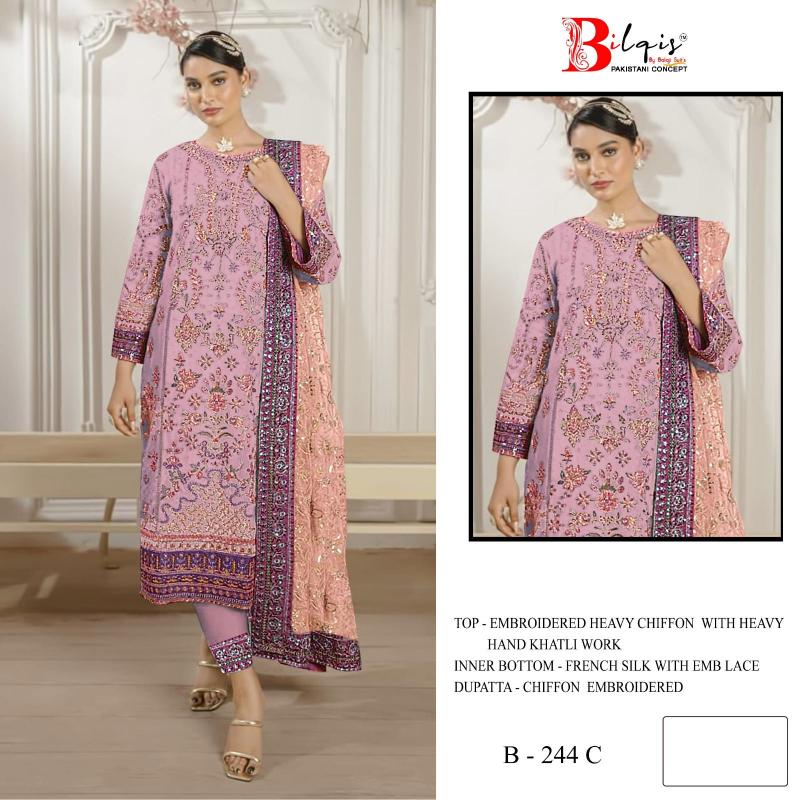 Bilqis B 244 catalog pakistani copy suits