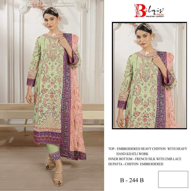 Bilqis B 244 catalog pakistani copy suits