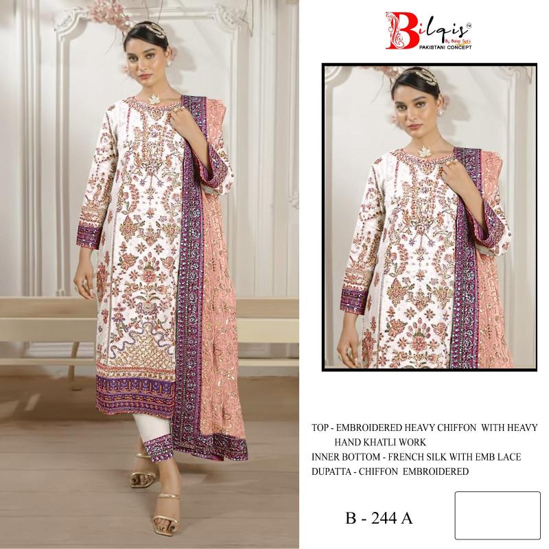 Bilqis B 244 catalog pakistani copy suits