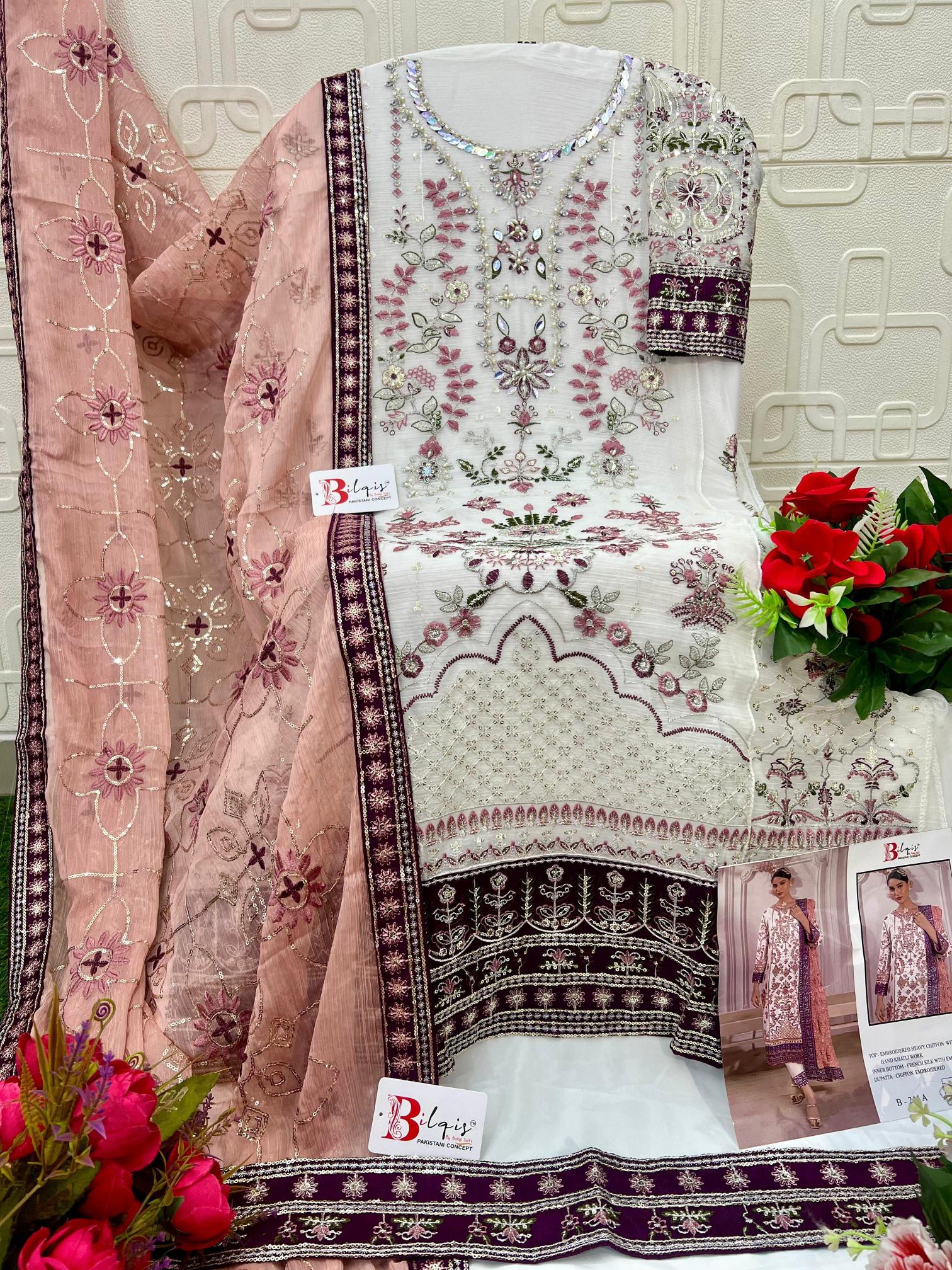 Bilqis B 244 catalog pakistani copy suits