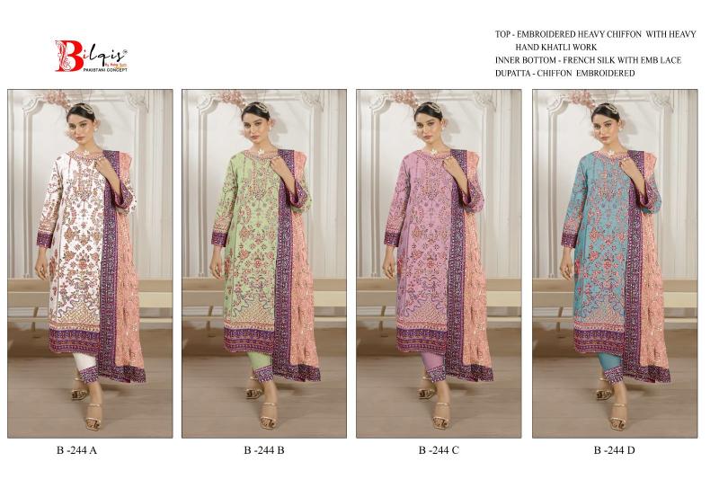 Bilqis B 244 catalog pakistani copy suits
