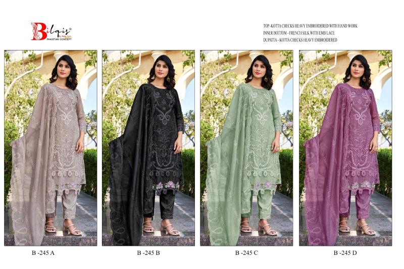 Bilqis B 245 A To D catalog pakistani suits in chennai