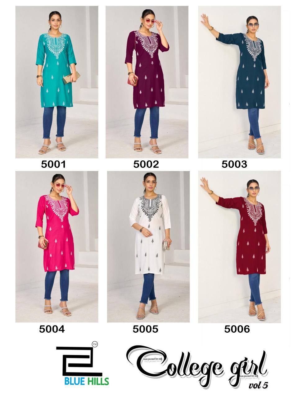 Blue Hills College Girl vol 5 catalog ladies kurti wholesaler in mumbai