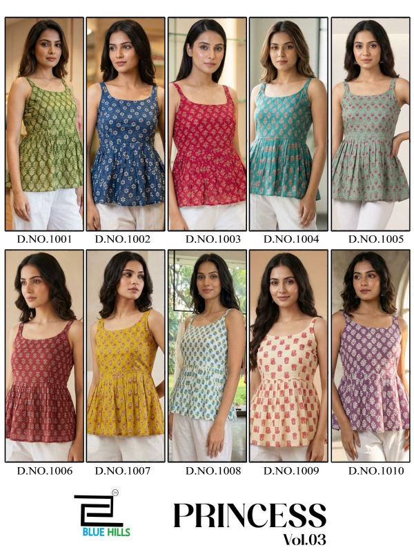 Blue Hills Princess Vol 3 catalog pure cotton top kurtis