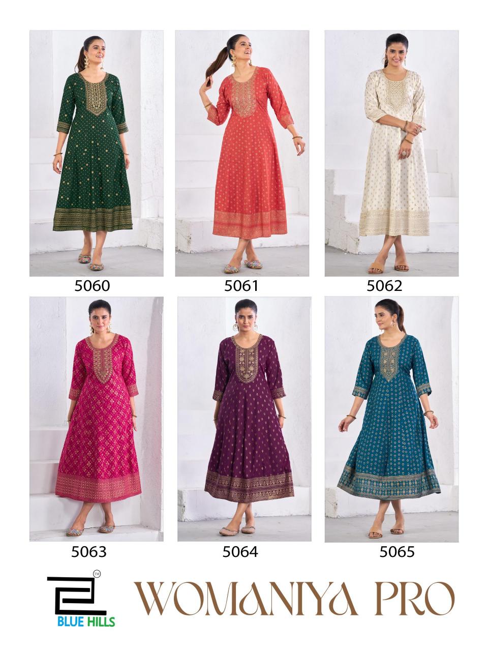 Blue Hills Womaniya Pro catalog long anarkali kurtis
