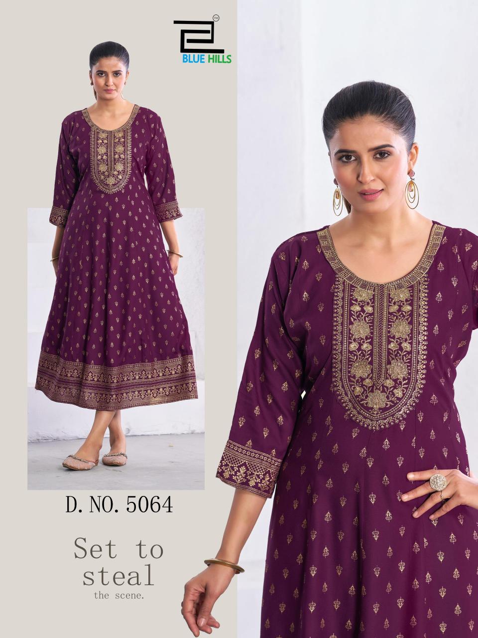 Blue Hills Womaniya Pro catalog long anarkali kurtis