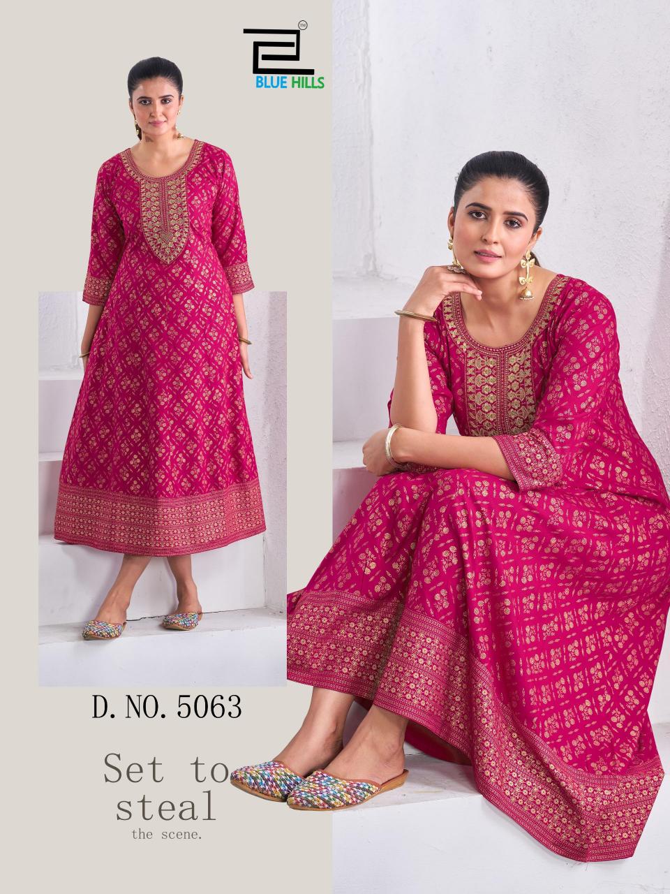 Blue Hills Womaniya Pro catalog long anarkali kurtis