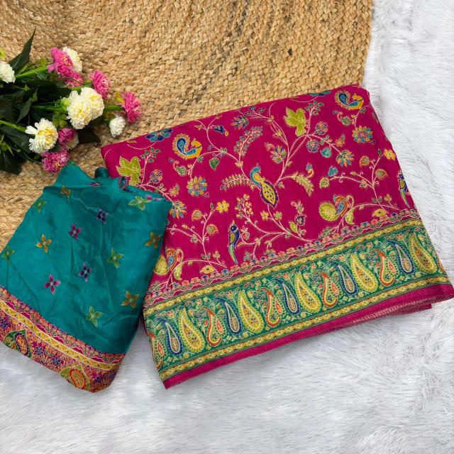 Dazira Pashmina Position Printed catalog surat ki designer saree