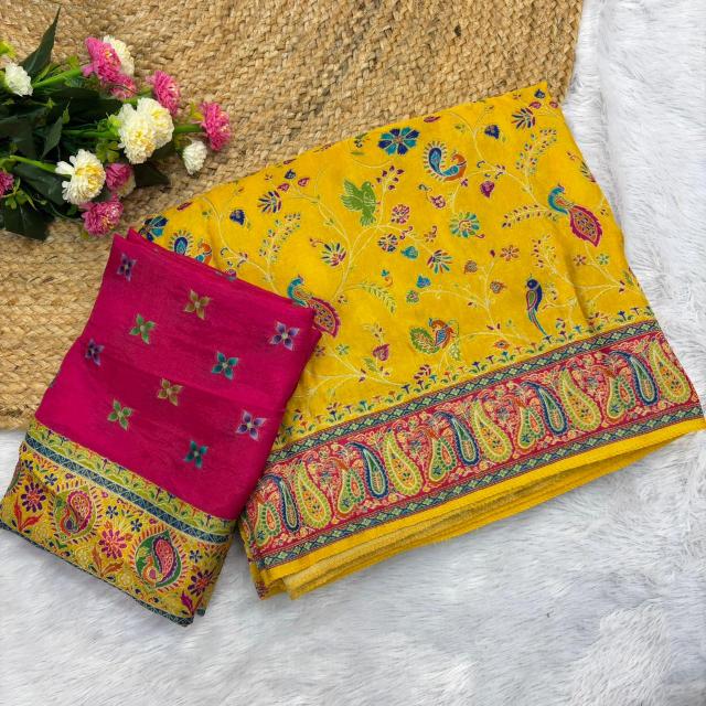 Dazira Pashmina Position Printed catalog surat ki designer saree