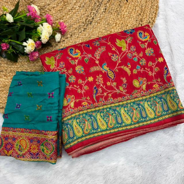 Dazira Pashmina Position Printed catalog surat ki designer saree