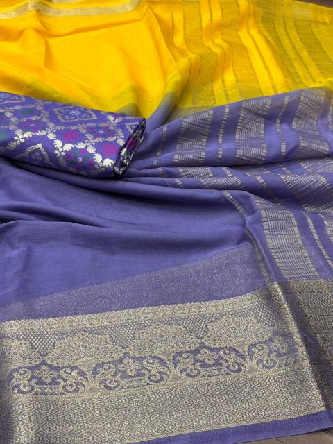 Dazira Pure Shimmer Chiffon catalog saree in wholesale price