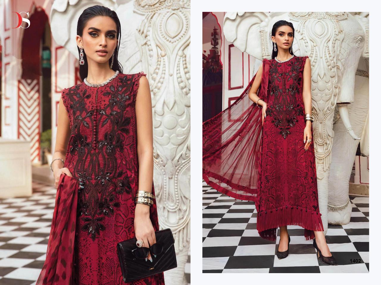 Deepsy 1401 & 1402 catalog Cotton Dupatta pakistani suit in mumbai wholesaler