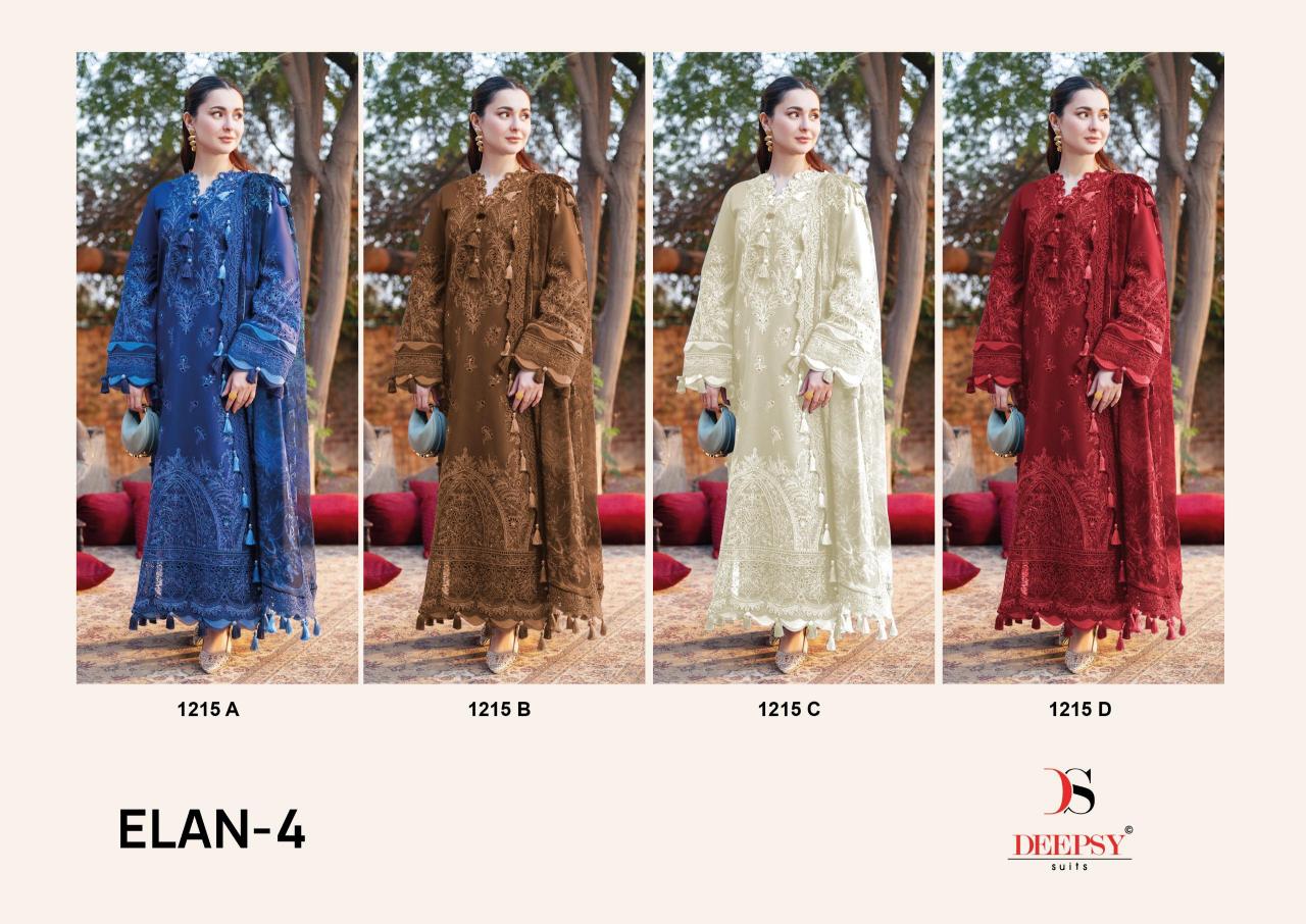 Deepsy Elan Lawn 25 Vol 4 D 1215 Catalog wholesale pakistani salwar suits