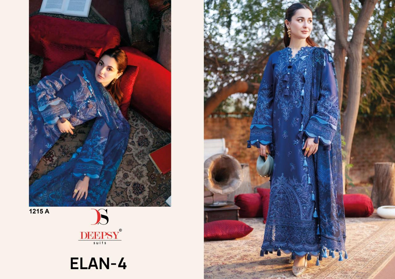 Deepsy Elan Lawn 25 Vol 4 D 1215 Catalog wholesale pakistani salwar suits