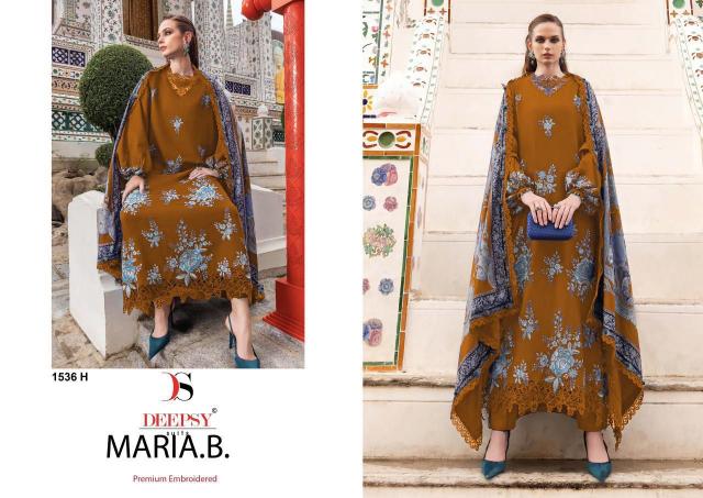 Deepsy Maria B Embroidered Rayon vol 4 d 1536 catalog Chiffon Dupatta online pakistani suits wholesale