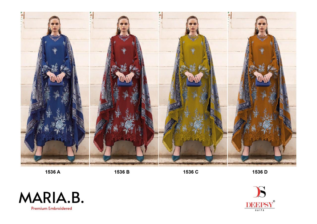 Deepsy Maria B Embroidered Rayon vol 4 d 1536 catalog Cotton Dupatta pakistani replica suits