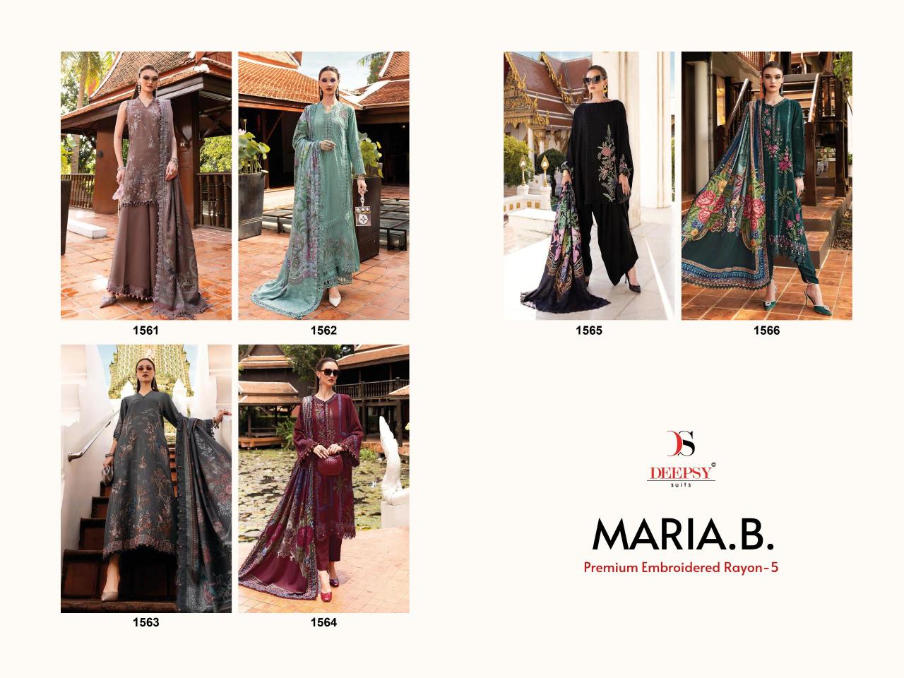 Deepsy Maria B Embroidered Vol 5 catalog Chiffon Dupatta pakistani suits wholesale india