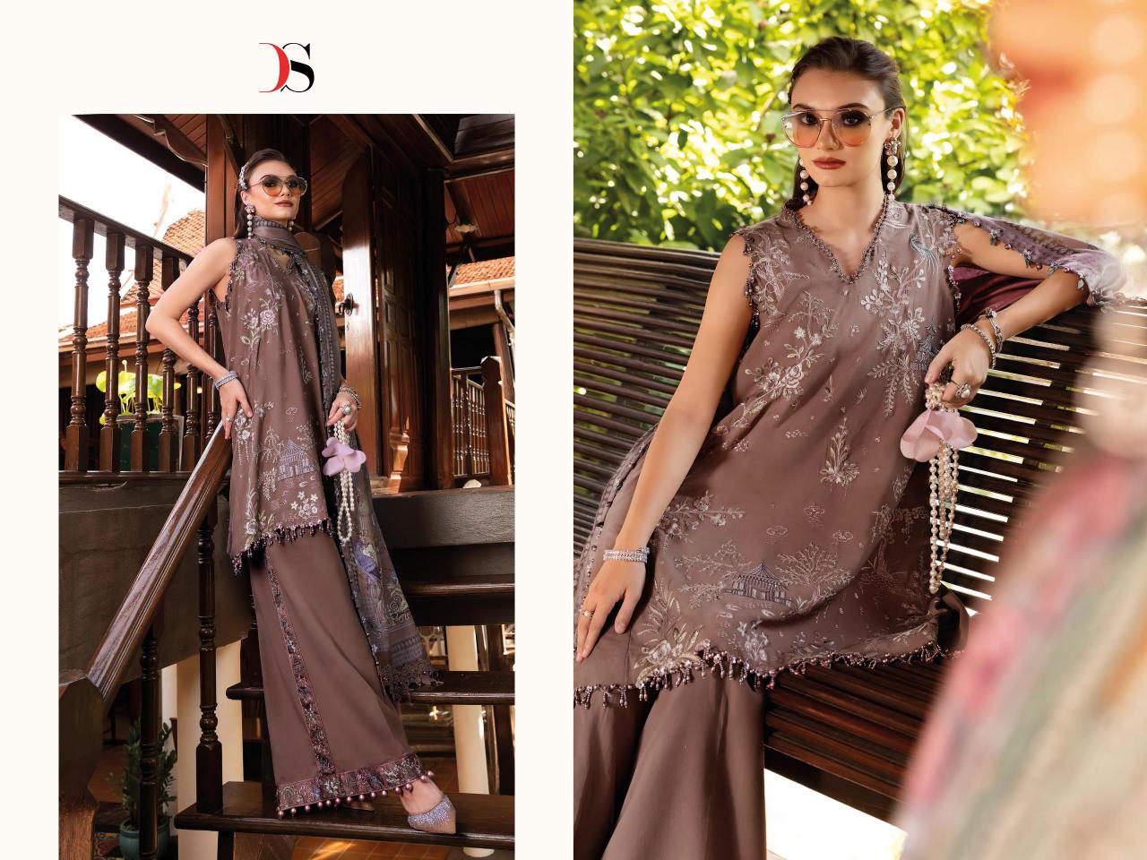 Deepsy Maria B Embroidered Vol 5 catalog Chiffon Dupatta pakistani suits wholesale india