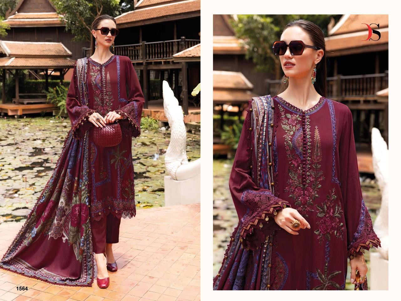 Deepsy Maria B Embroidered Vol 5 catalog Chiffon Dupatta pakistani suits wholesale india