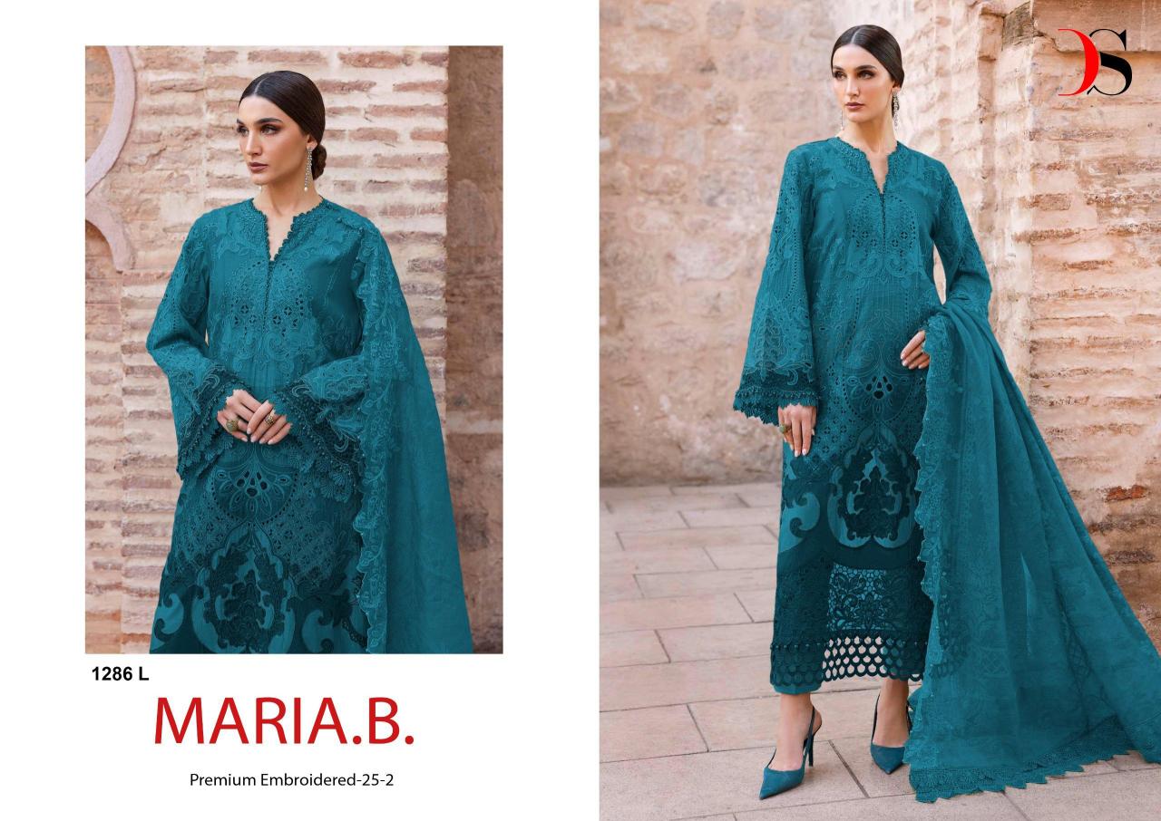 Deepsy Maria B Premium Embroidered 25 vol 2 D 1286 Nx catalog Chiffon Duppatta pakistani suit wholesale and lots