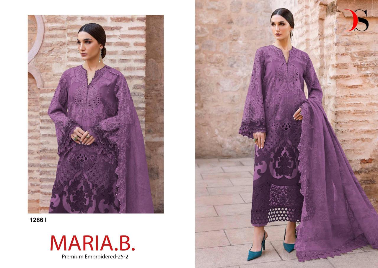 Deepsy Maria B Premium Embroidered 25 vol 2 D 1286 Nx catalog Chiffon Duppatta pakistani suit wholesale and lots