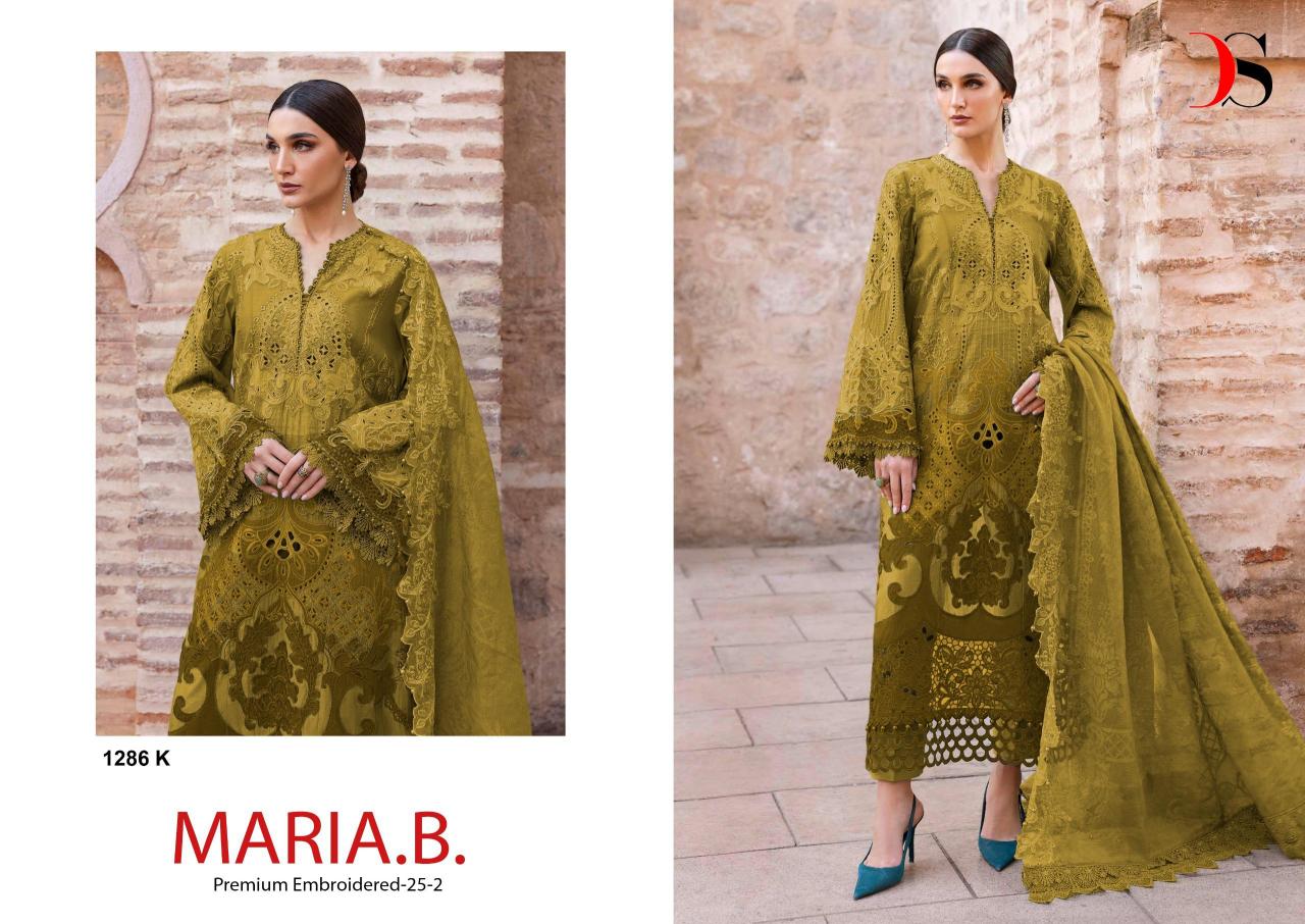 Deepsy Maria B Premium Embroidered 25 vol 2 D 1286 Nx catalog Cotton Duppatta pakistani brand salwar suit wholesaler