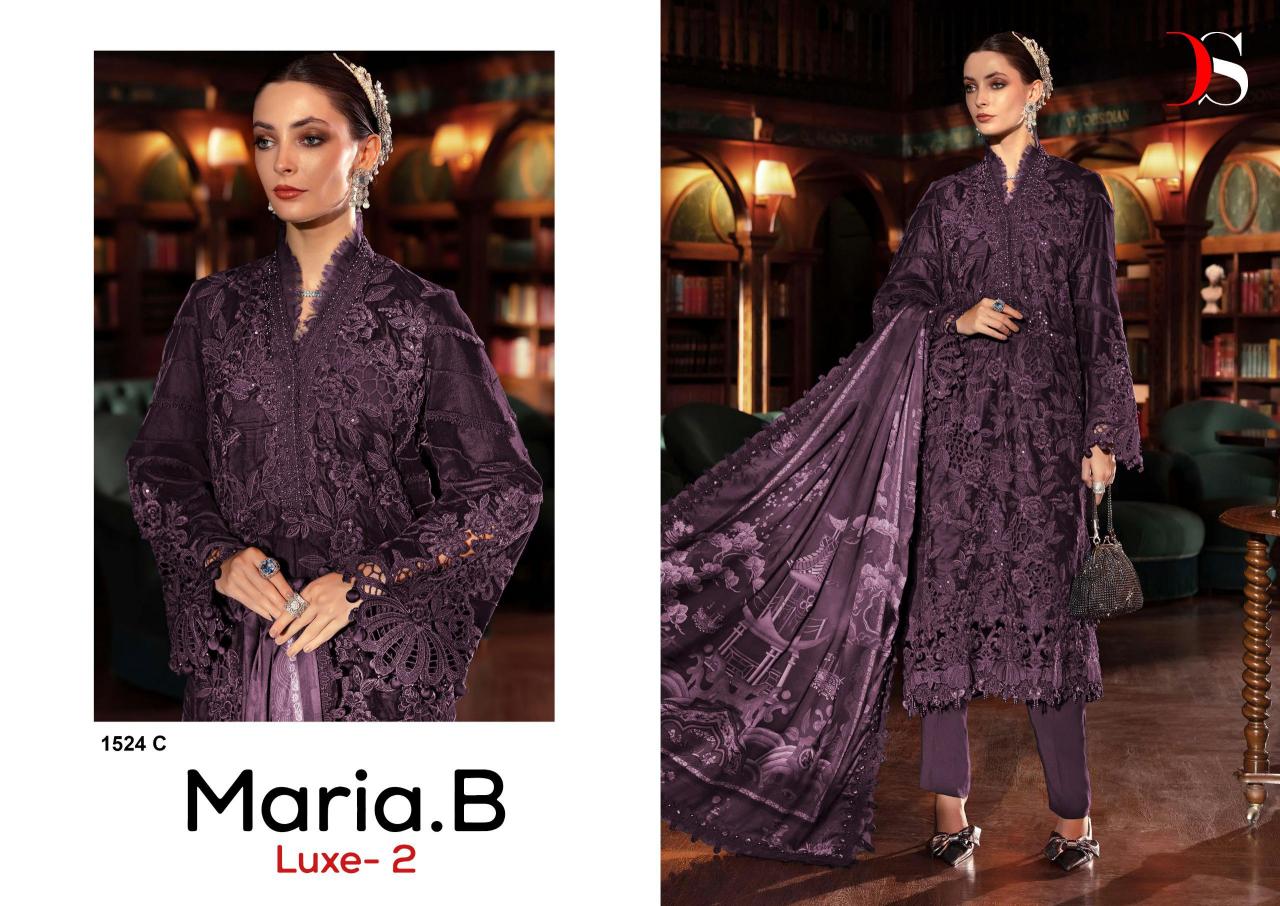 Deepsy Mariab Luxe 25 vol 2 D 1524 catalog Chiffon Dupatta pakistani suits in surat