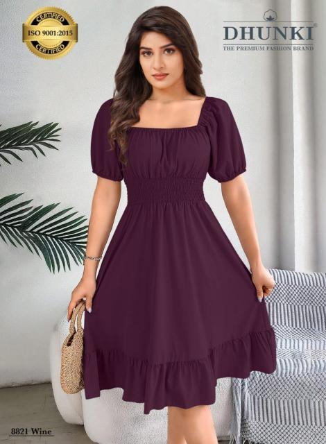 Dhunki 8821 catalog designer neck western dress
