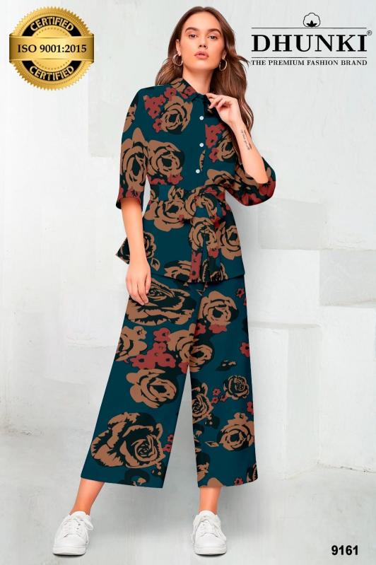 Dhunki 9151 catalog designer sleeveless top with pant 