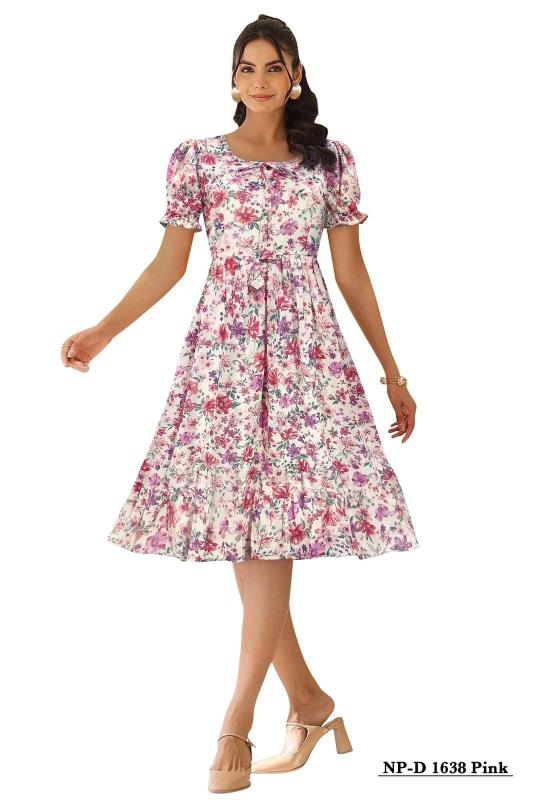 Dhunki  NP - 1637 Chiku & 1638 Pink catalog wester dress