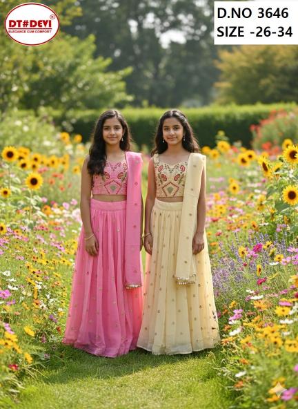Dt Devi Arya vol 2 3646 Catalog kids lehenga online india