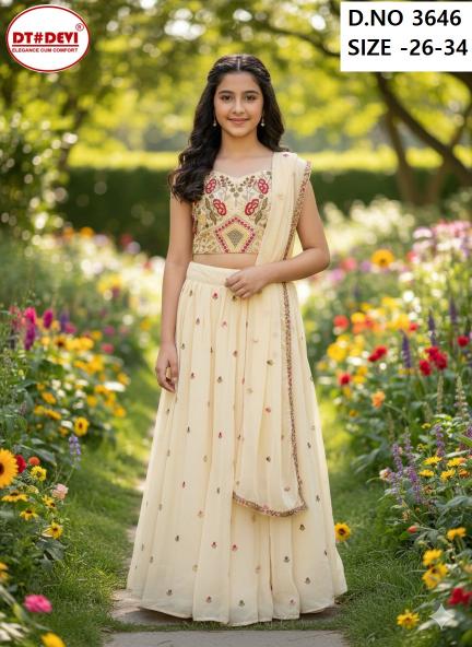 Dt Devi Arya vol 2 3646 Catalog kids lehenga online india