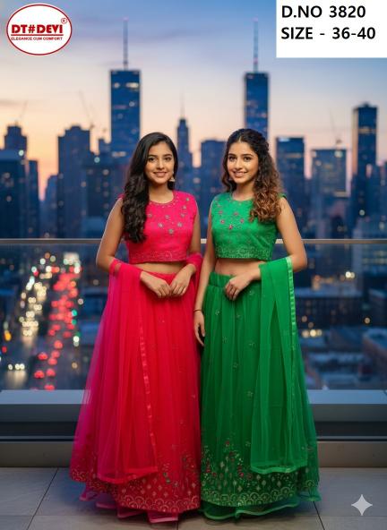Dt Devi Kesri 3820 vol 2 catalog crop top lehenga choli kids wear 