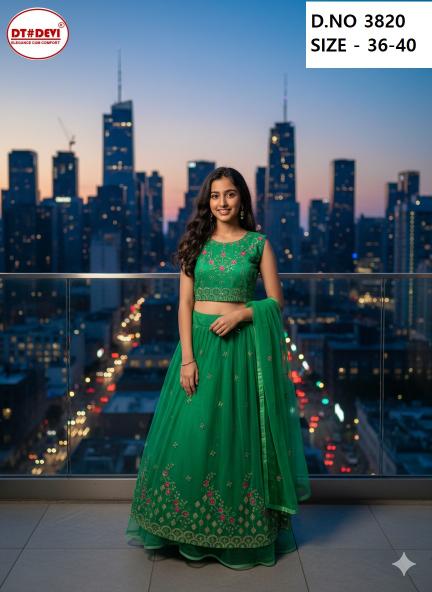 Dt Devi Kesri 3820 vol 2 catalog crop top lehenga choli kids wear 