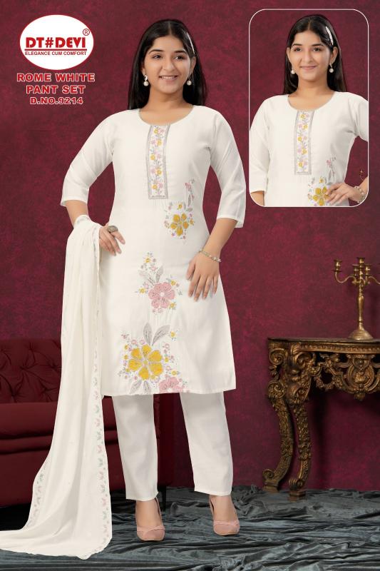 Dt Devi Rome White 9214 catalog kids wear wholesale market in india
