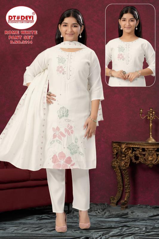 Dt Devi Rome White 9214 catalog kids wear wholesale market in india