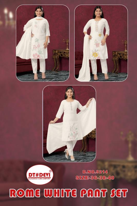 Dt Devi Rome White 9214 catalog kids wear wholesale market in india