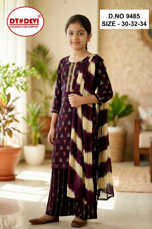 Dt Devi Rubesha 9485 catalog kids wear wholesale indore