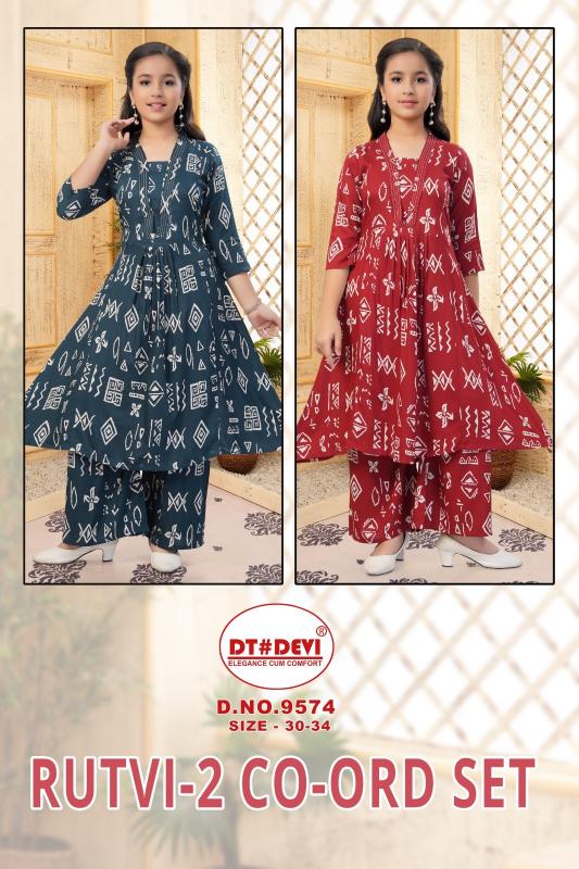 Dt Devi Rutvi vol 2 9574 Catalog wholesale kids wear lidhiana