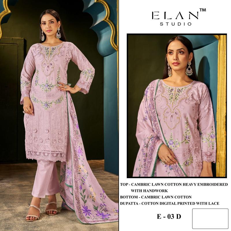 Elan E 03 catalog wholesale pakistani suits in kashmir