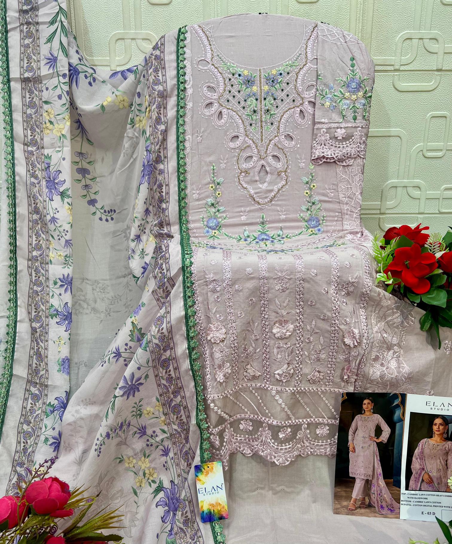 Elan E 03 catalog wholesale pakistani suits in kashmir