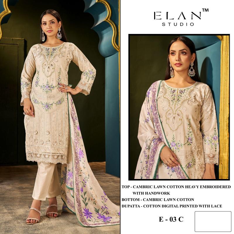 Elan E 03 catalog wholesale pakistani suits in kashmir
