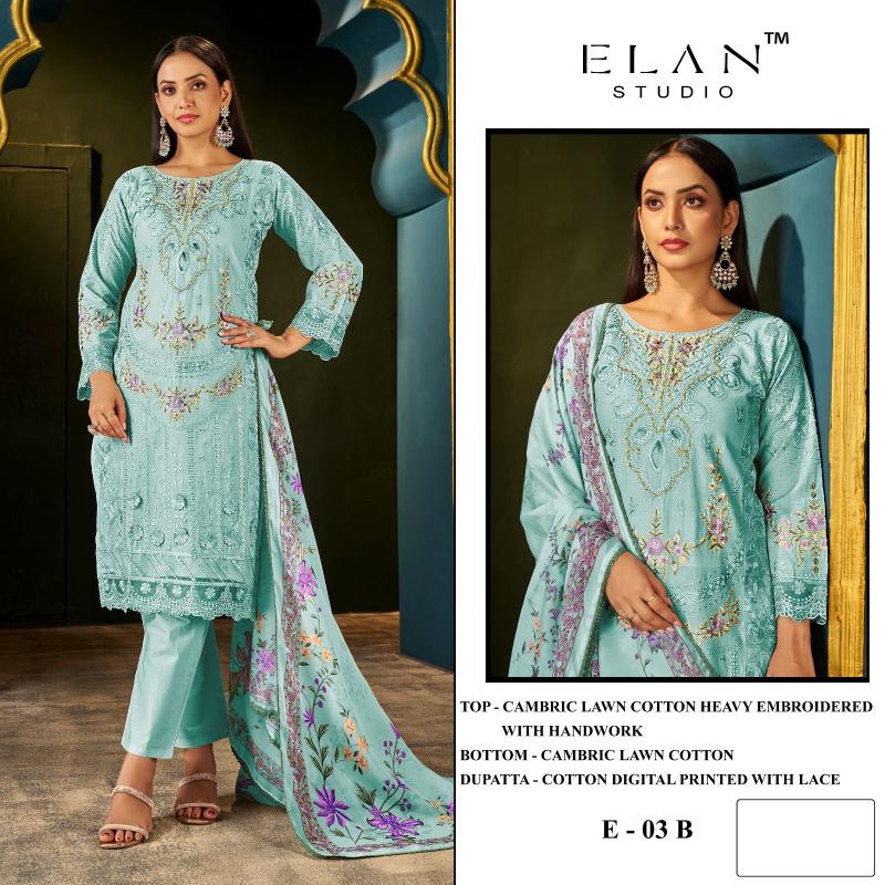 Elan E 03 catalog wholesale pakistani suits in kashmir